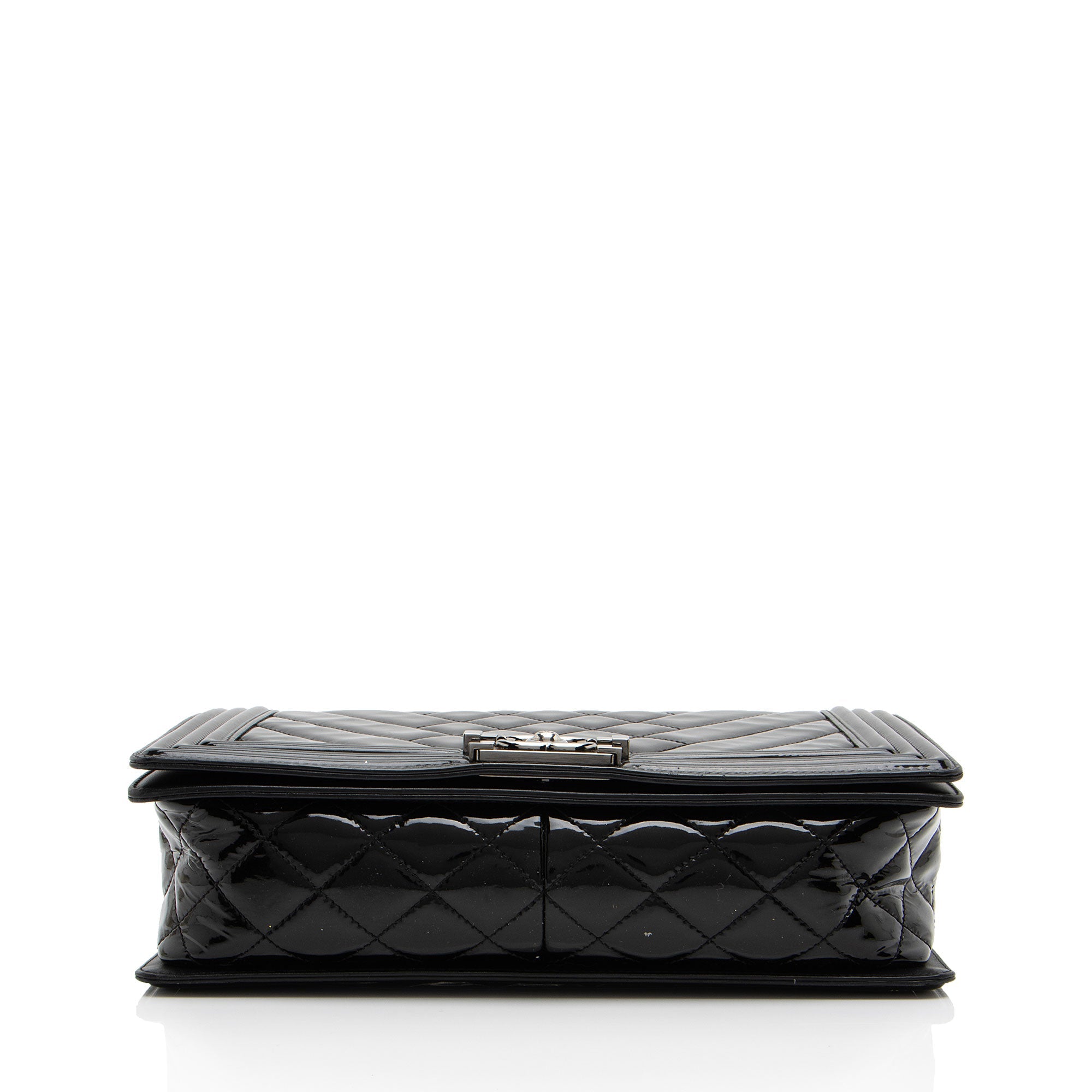 Chanel Chevron Patent Leather New Medium Boy Bag