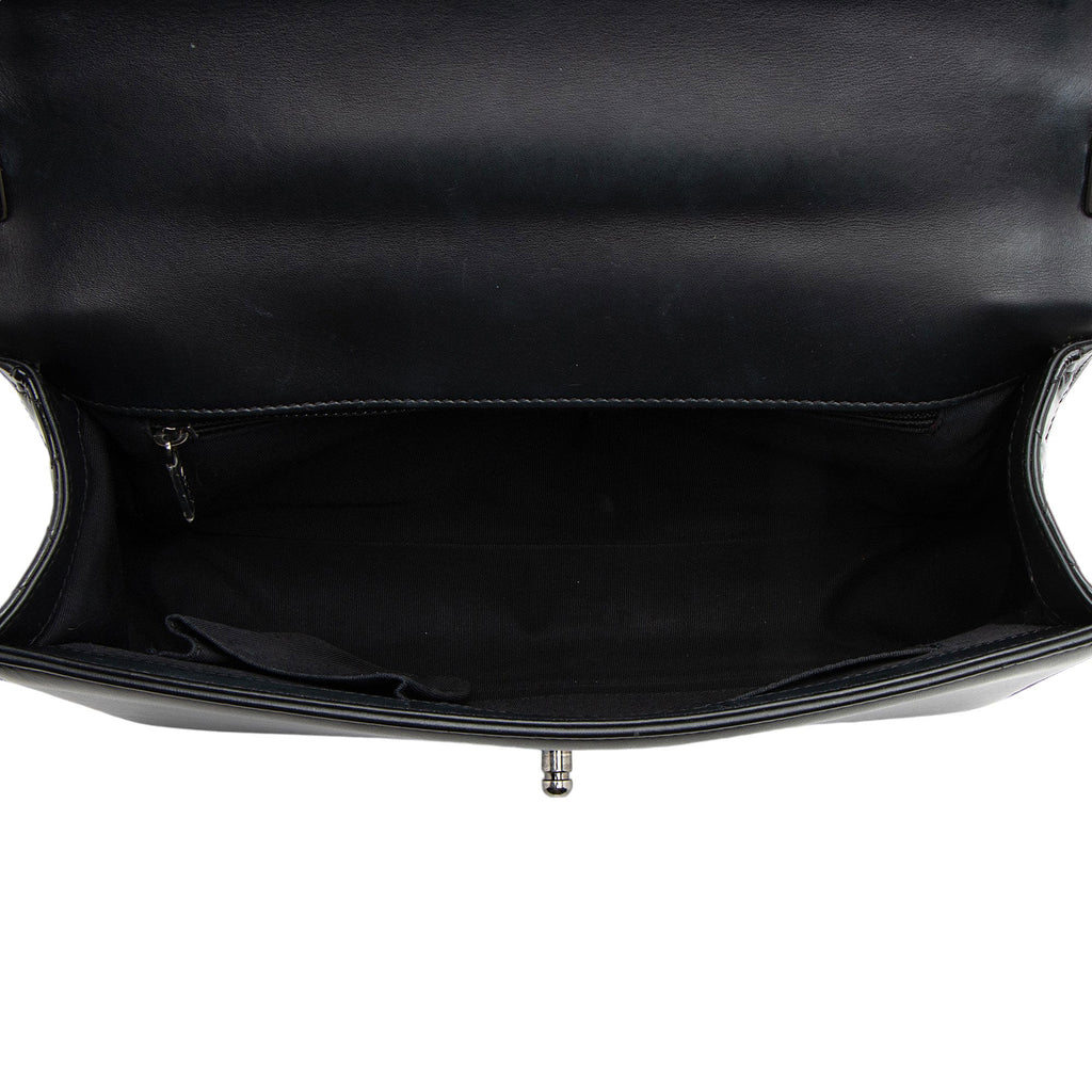 Chanel Chevron Patent Leather New Medium Boy Bag