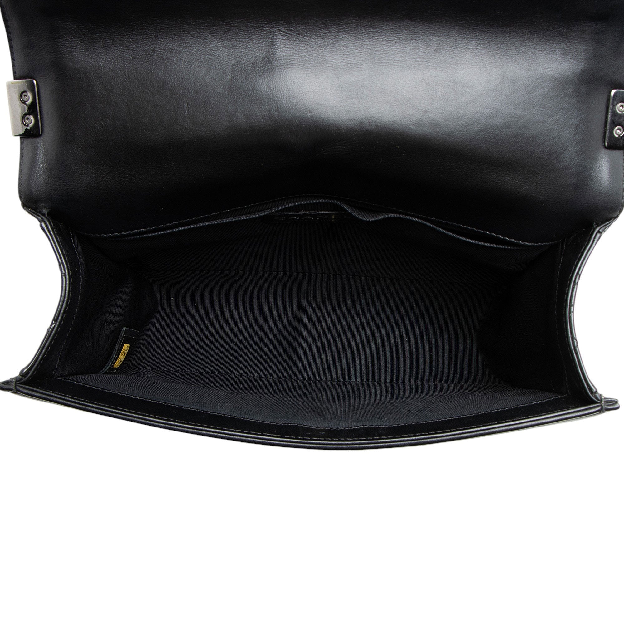 Chanel Chevron Patent Leather Old Medium Boy Bag