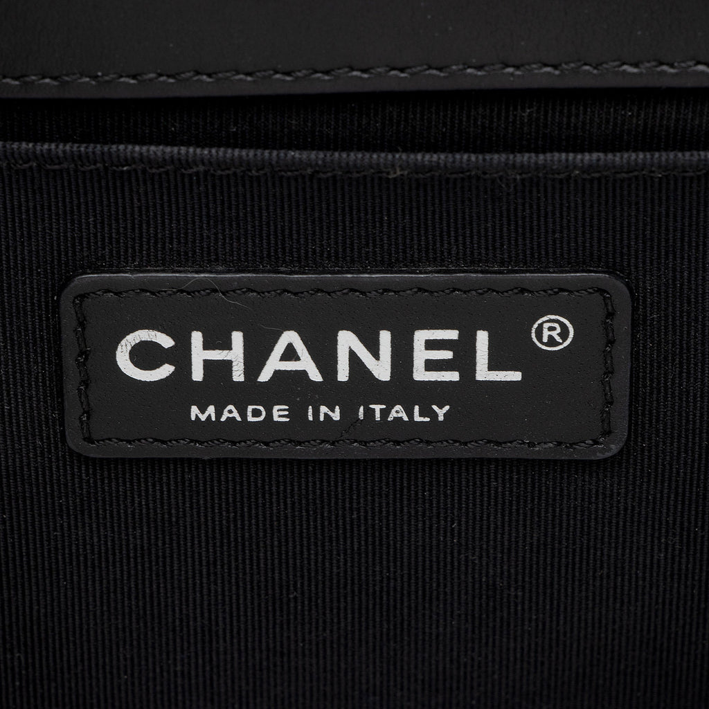 Chanel Chevron Patent Leather Old Medium Boy Bag