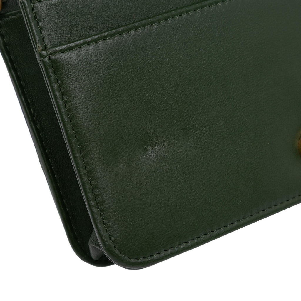 Chanel Chevron Quilted Crumpled Calfskin Boy Wallet On Chain