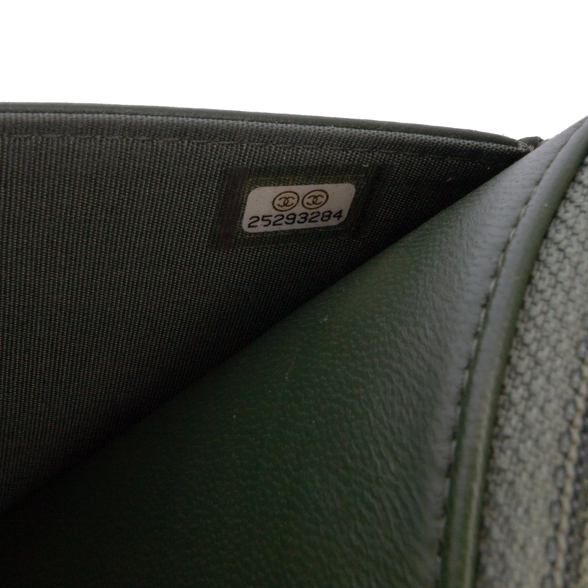Chanel Chevron Quilted Crumpled Calfskin Boy Wallet On Chain