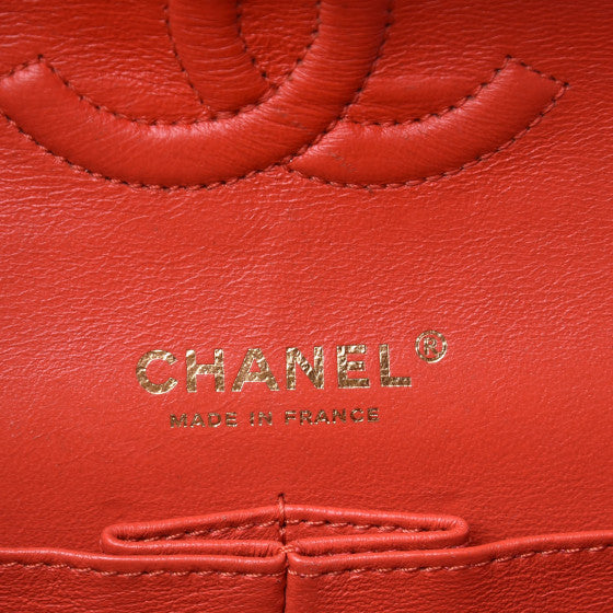 CHANEL Lambskin Chevron Quilted Medium Double Flap