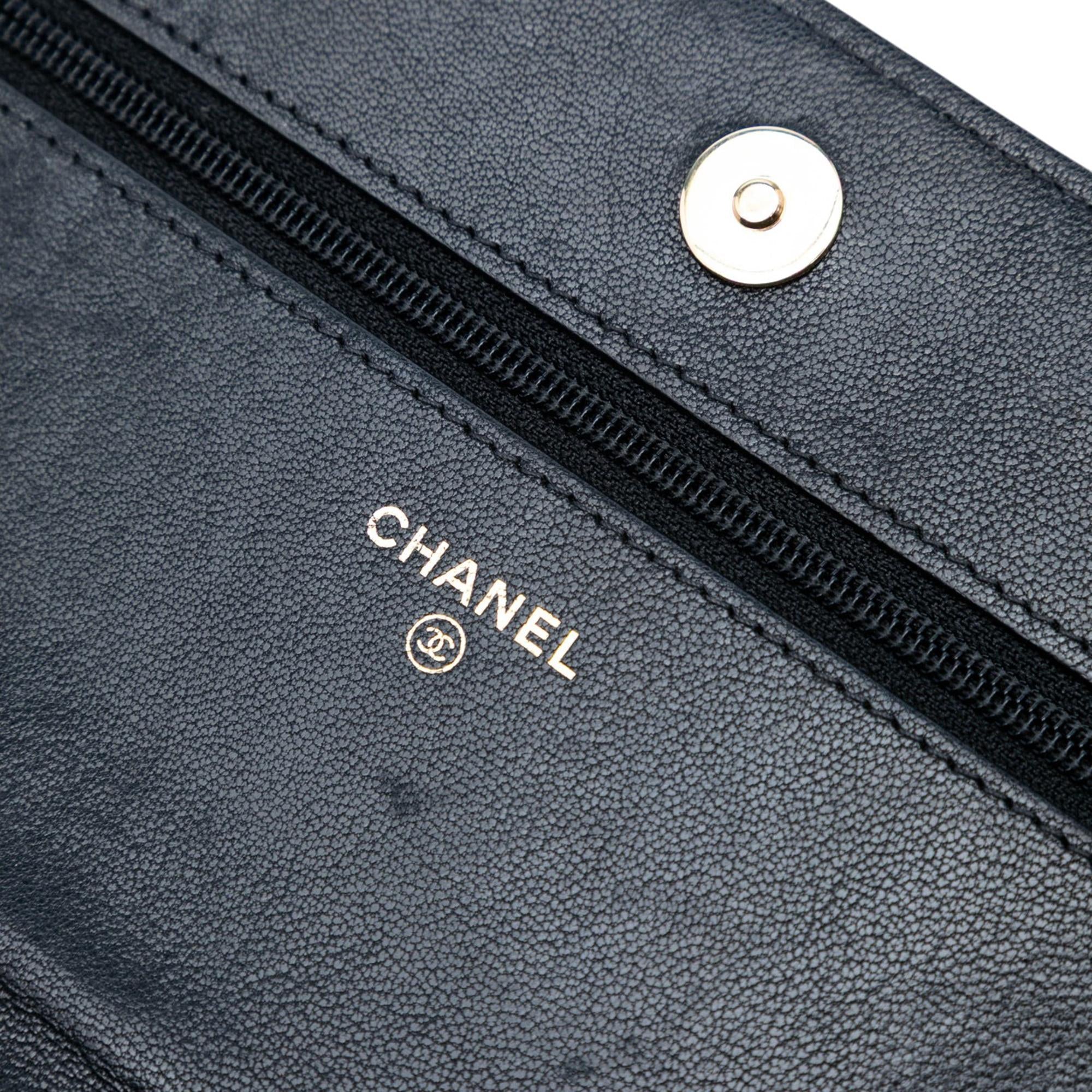 Chanel Chevron Sheepskin Mademoiselle Vintage Wallet on Chain