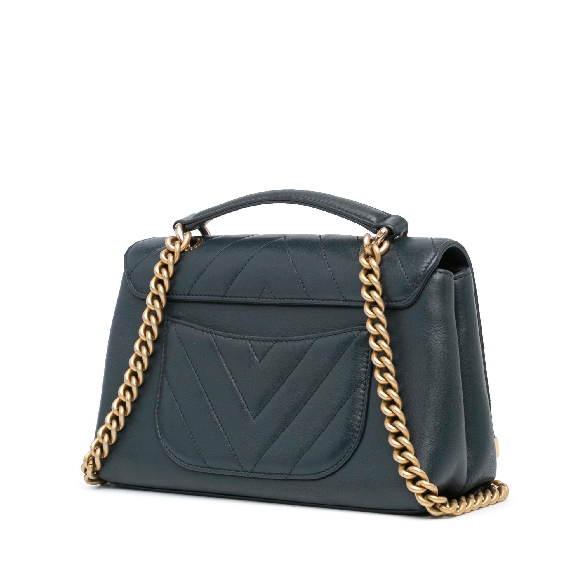 Chanel Chevron Sheepskin Stitched Chain Top Handle Flap (SHG-H3vEW0)