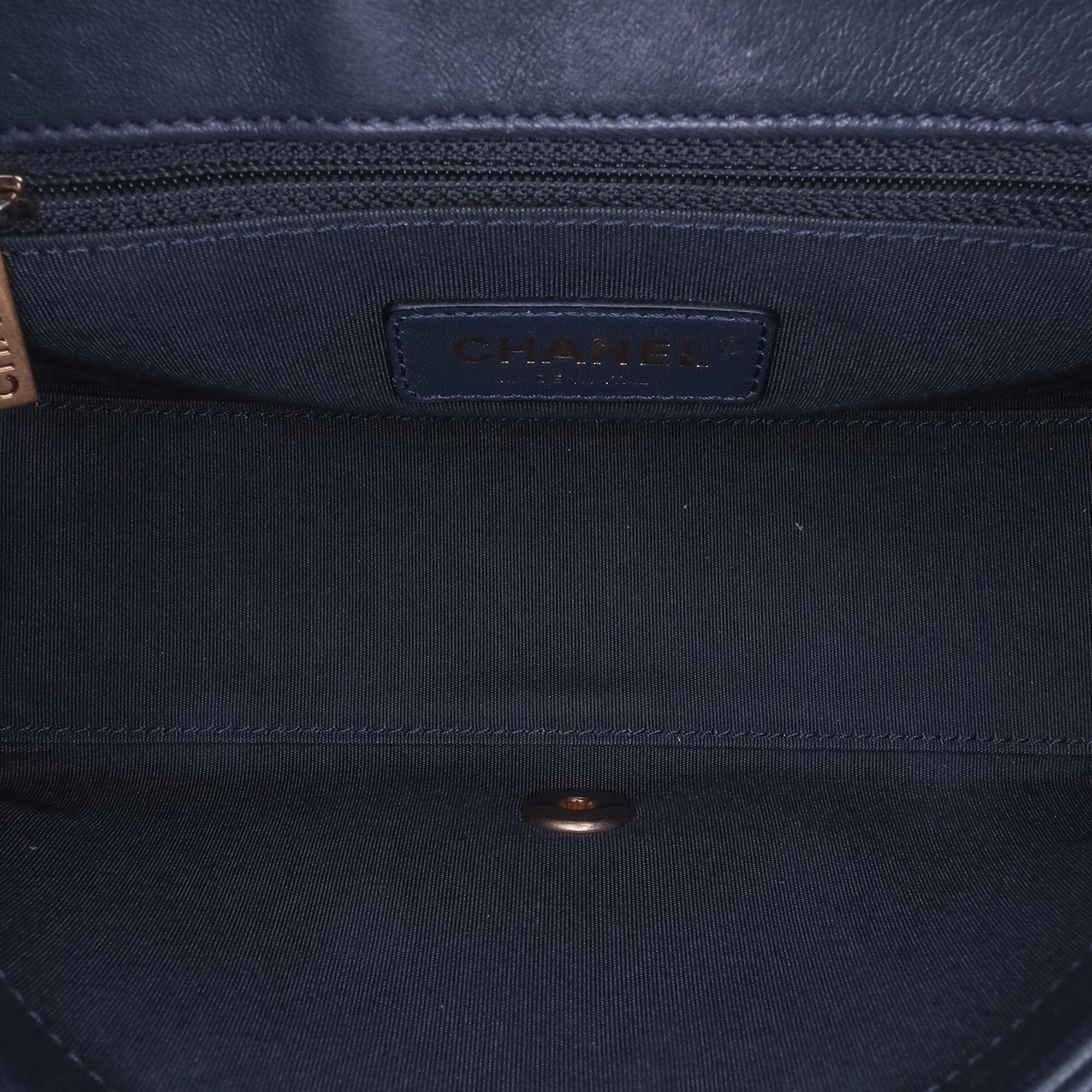 Chanel Chevron Sheepskin Stitched Chain Top Handle Flap