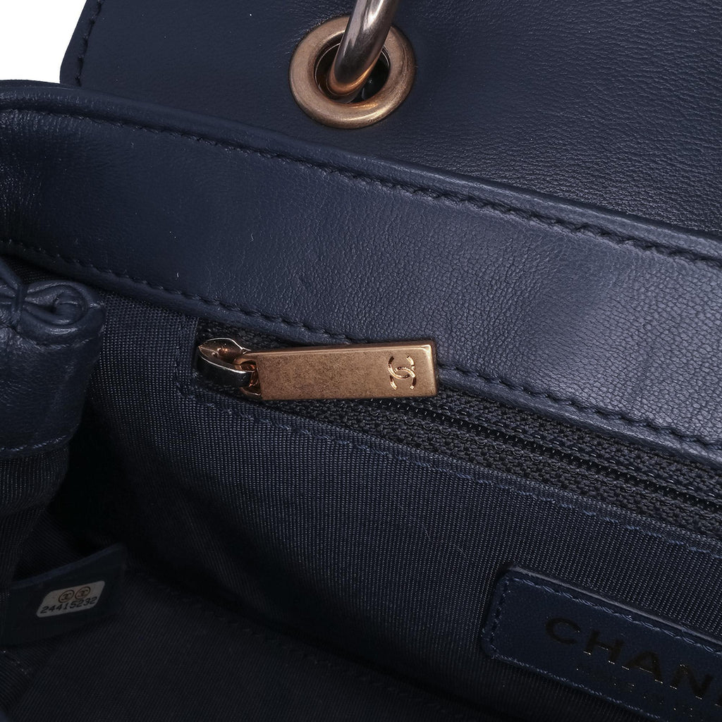 Chanel Chevron Sheepskin Stitched Chain Top Handle Flap