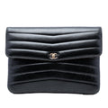 Chanel Chevron Shiny Lambskin Miroir Clutch
