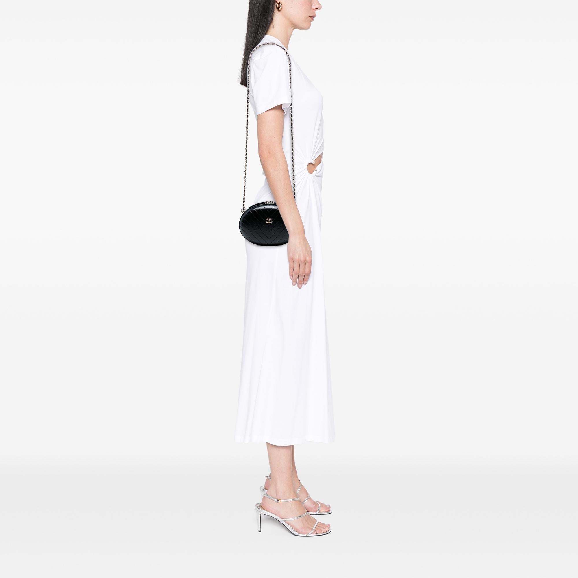 Chanel Chevron Stitched Calfskin La Pausa Evening Bag