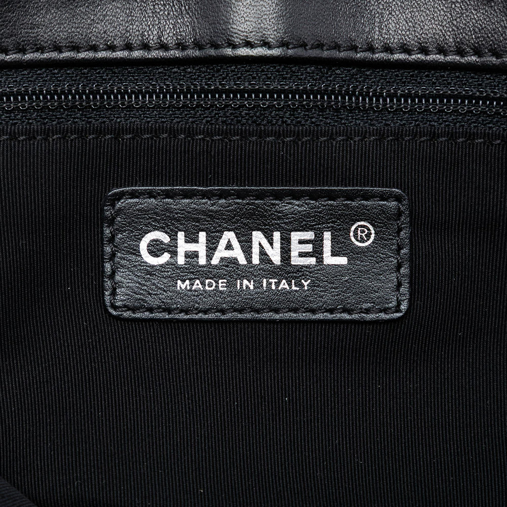 Chanel Choco Bar Canvas Camellia CC No. 5 Flap Handbag