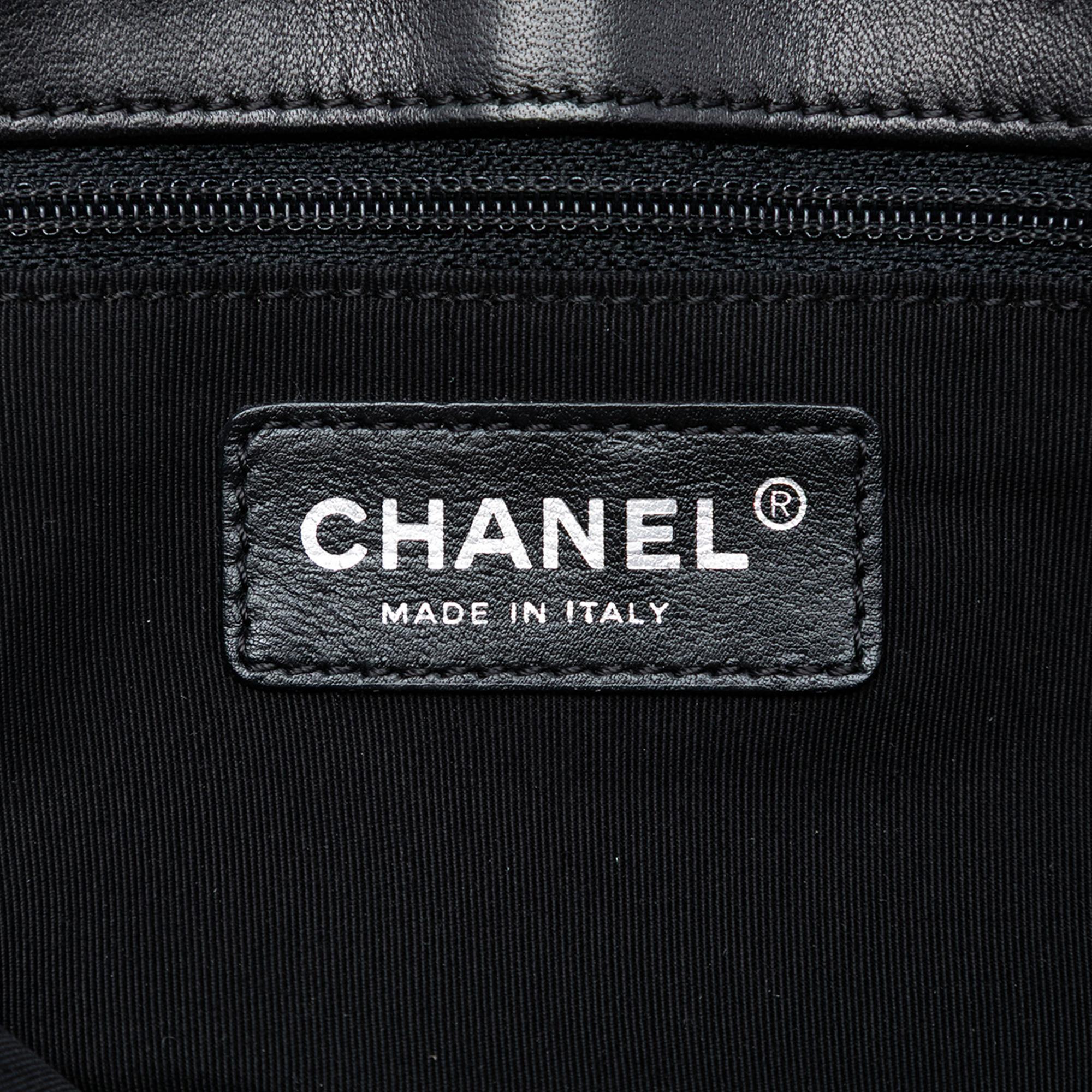 Chanel Choco Bar Canvas Camellia CC No. 5 Flap Handbag