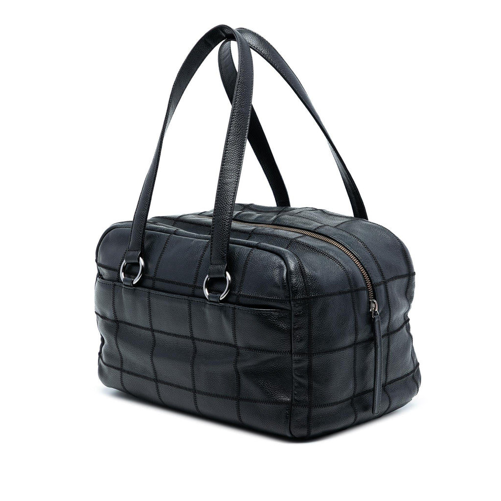 Chanel Choco Bar Caviar LAX Bowler Bag