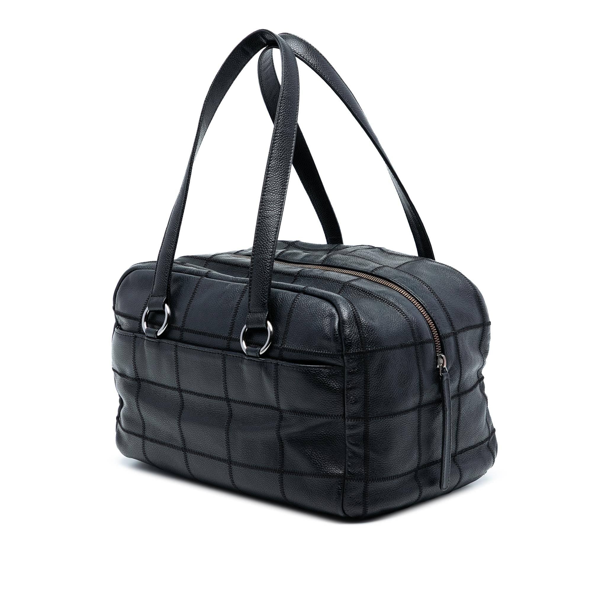 Chanel Choco Bar Caviar LAX Bowler Bag