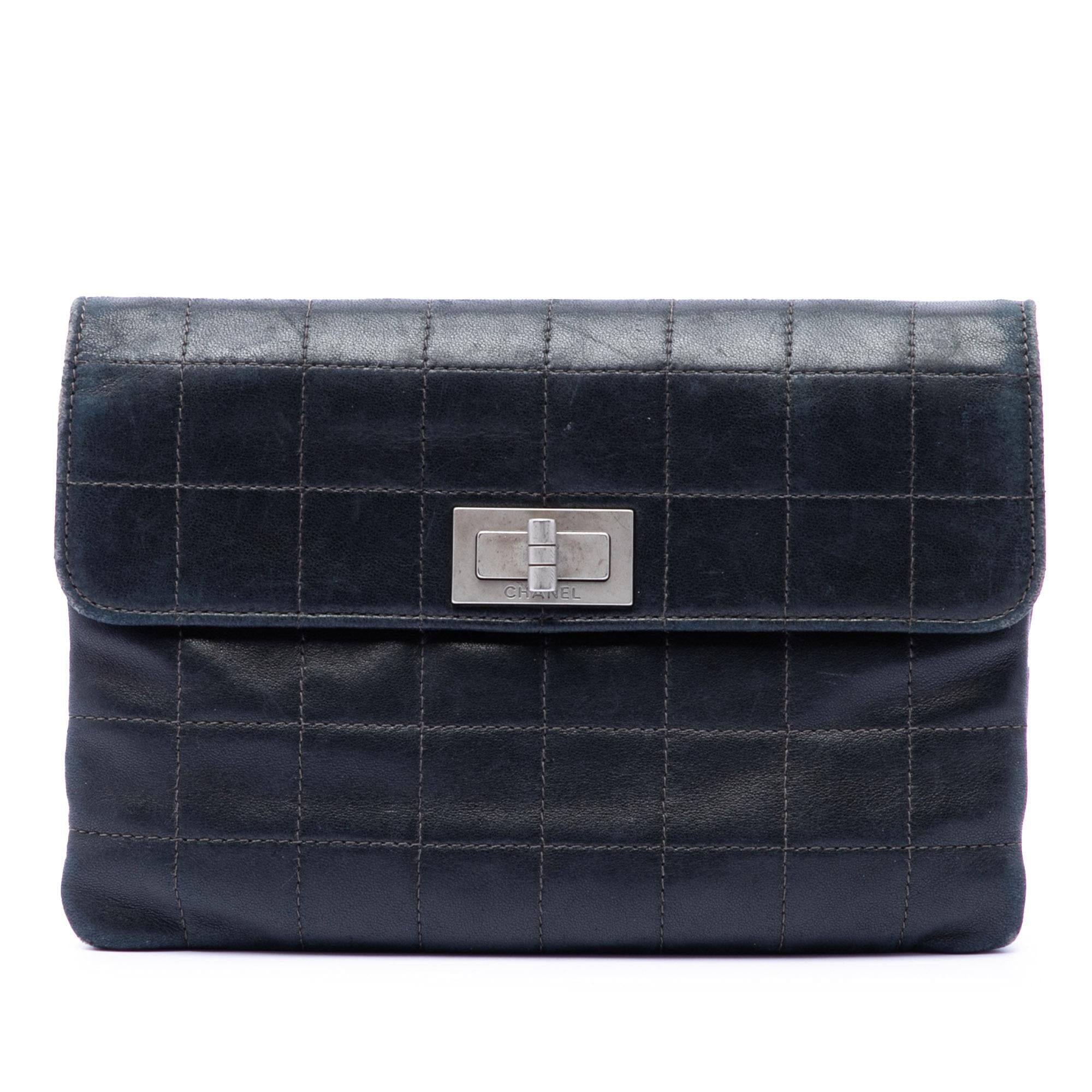 Chanel Choco Bar Lambskin Reissue 2.55 Flap Clutch