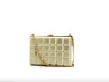 CHANEL CHOCO BAR METALLIC GOLD LEATHER SHOULDER BAG