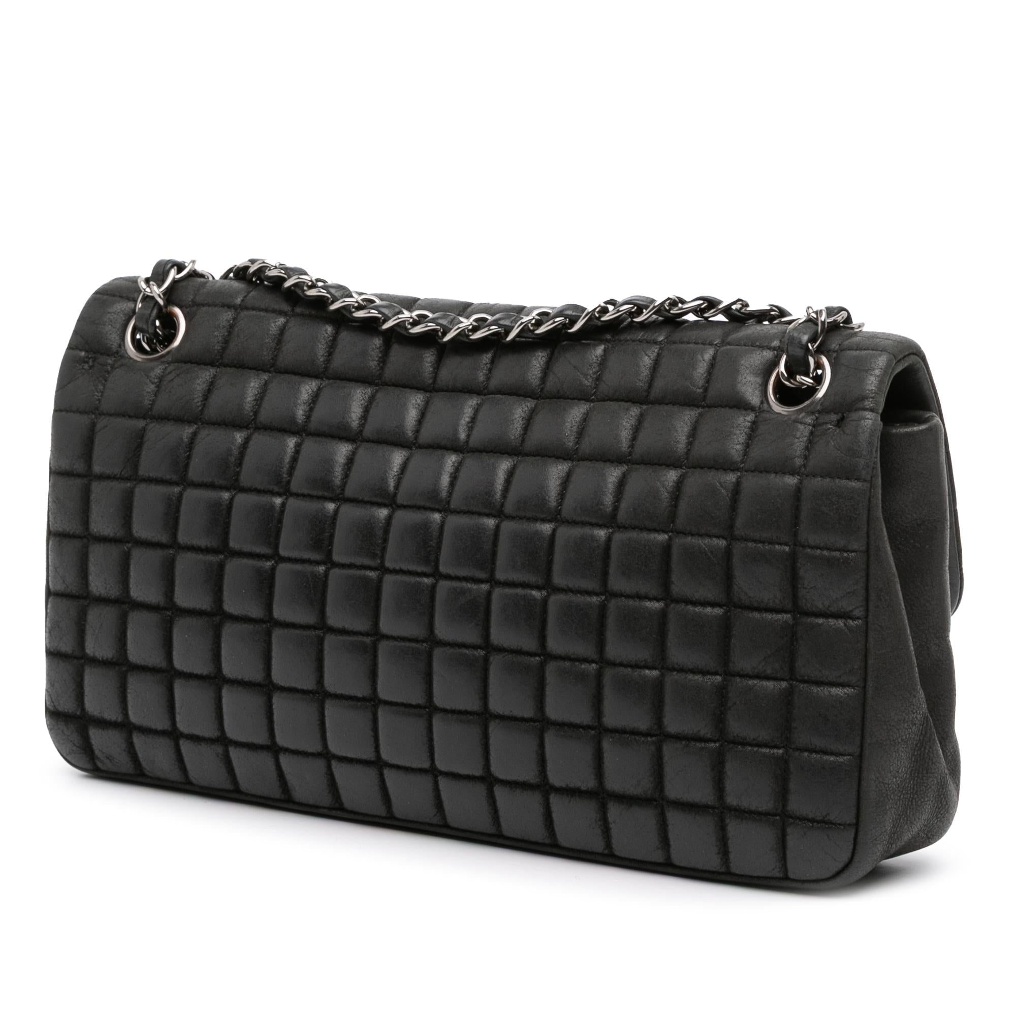 Chanel Chocolate Bar Iridescent Calfskin Bubble Flap