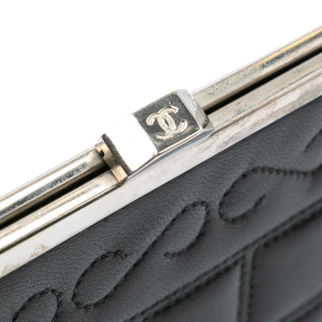 Chanel Chocolate Bar Lambskin Frame Clutch