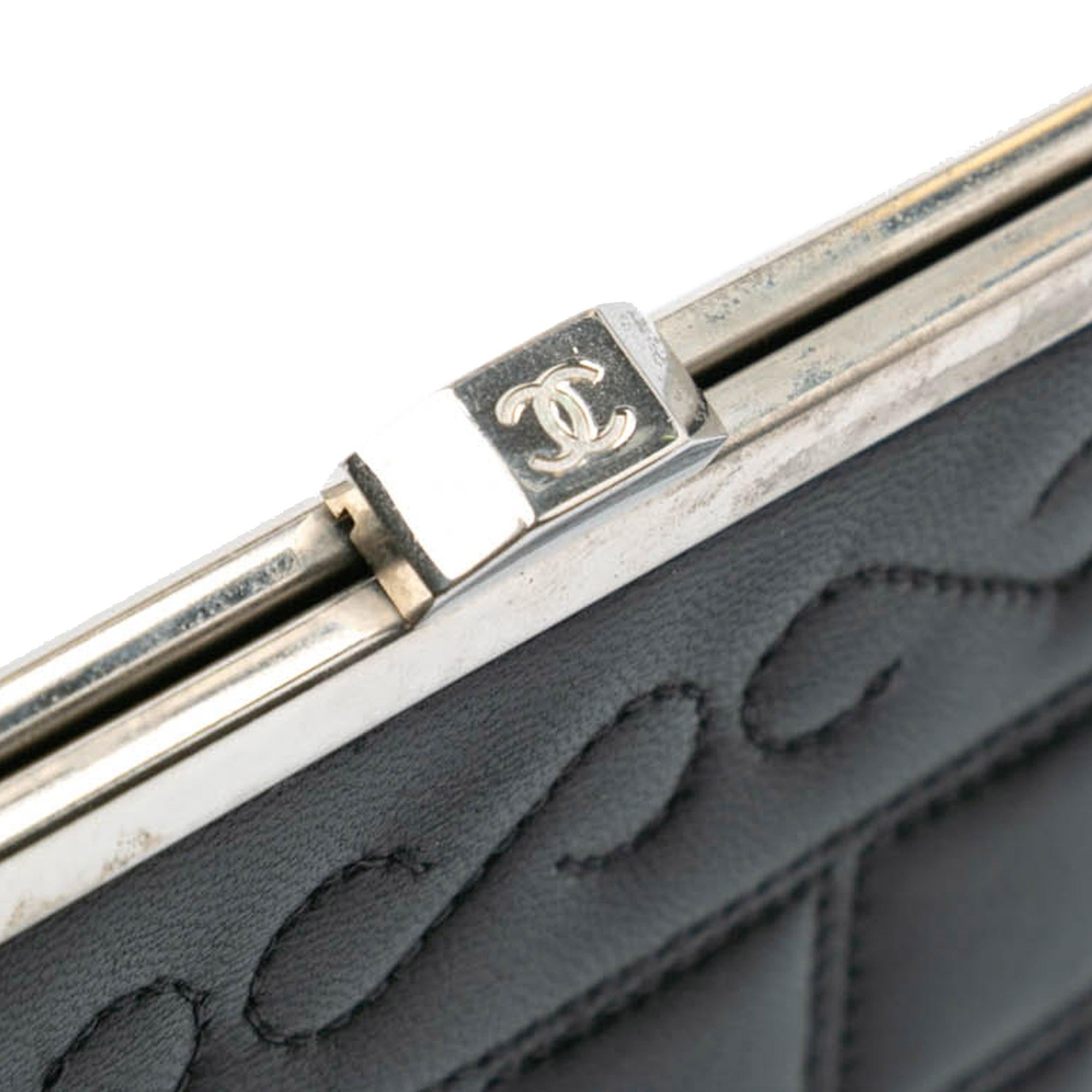 Chanel Chocolate Bar Lambskin Frame Clutch