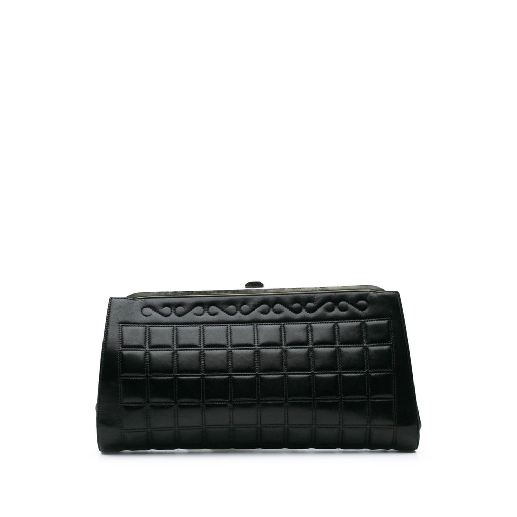 Chanel Chocolate Bar Lambskin Frame Clutch