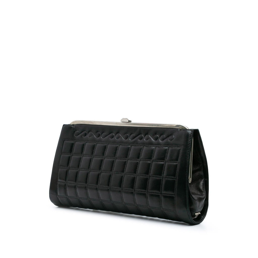 Chanel Chocolate Bar Lambskin Frame Clutch