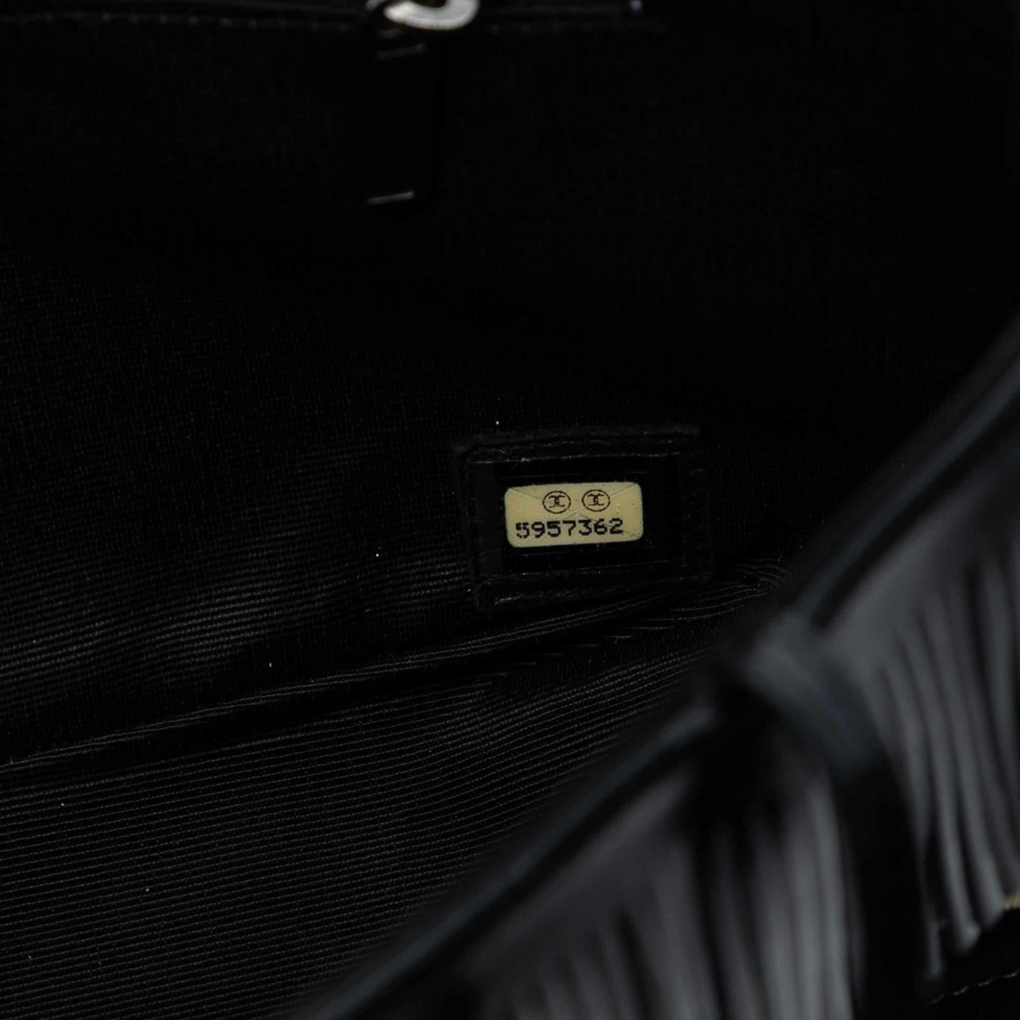 Chanel Chocolate Bar Printed Canvas Fringe Handbag