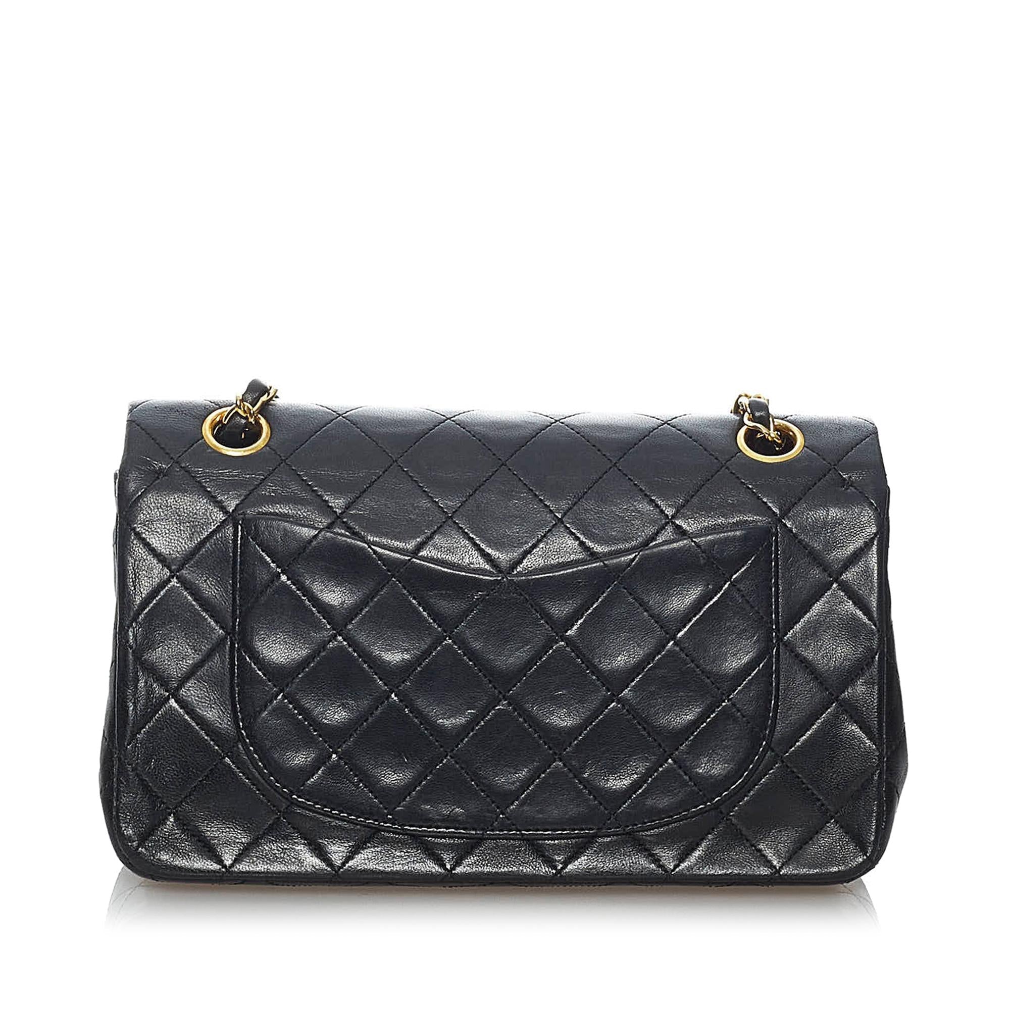 Chanel Classic Lambskin Leather Double Flap Bag (SHG-31300)