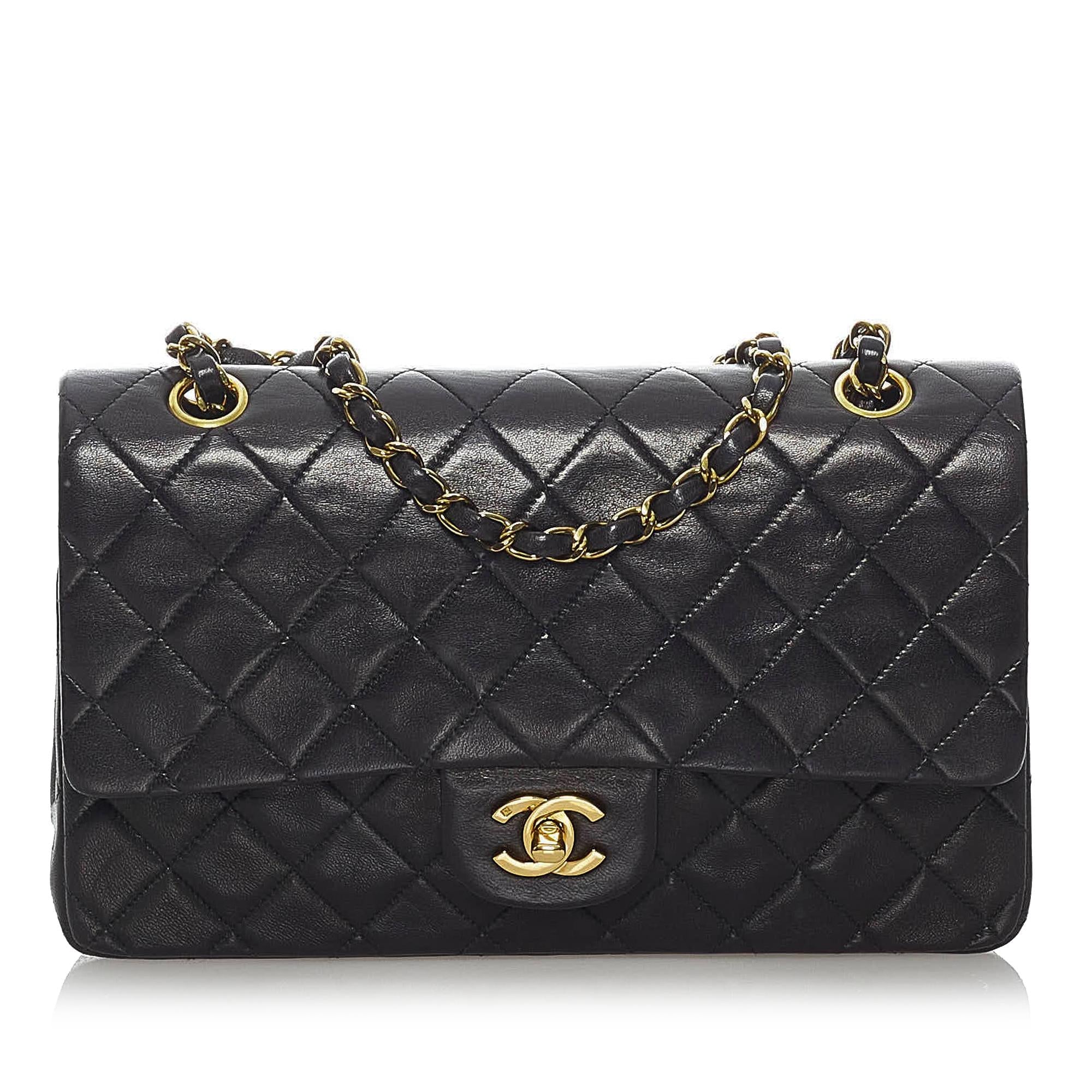Chanel Classic Medium Lambskin Double Flap Bag (SHG-30783)