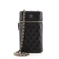 CHANEL Classic Vanity Phone Holder with Chain Quilted Caviar