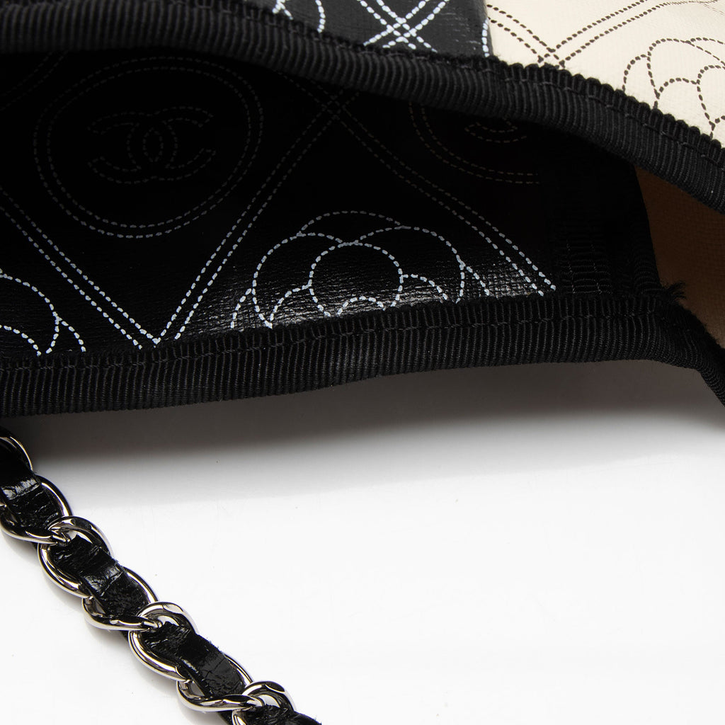Chanel Coated Canvas Camellia Large Shopping Tote