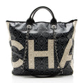 Chanel Coated Canvas Camellia Large Shopping Tote