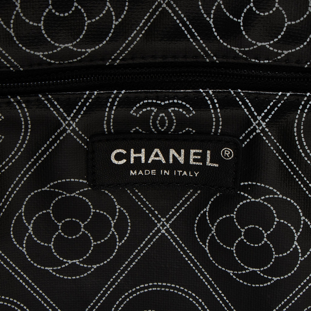 Chanel Coated Canvas Camellia Large Shopping Tote
