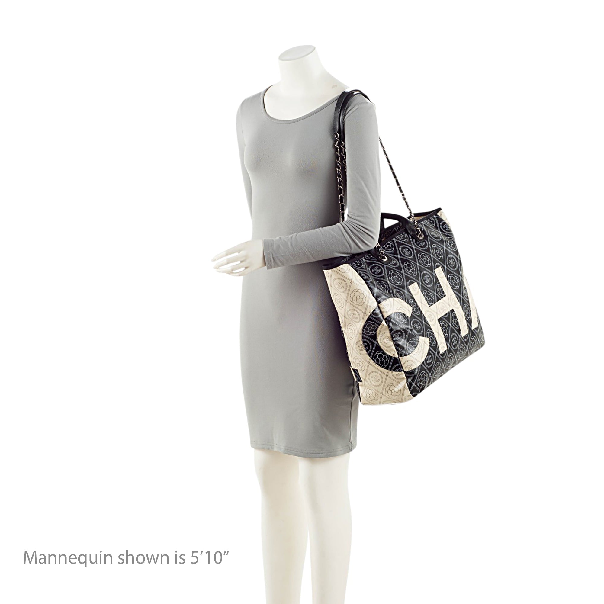 Chanel Coated Canvas Camellia Large Shopping Tote