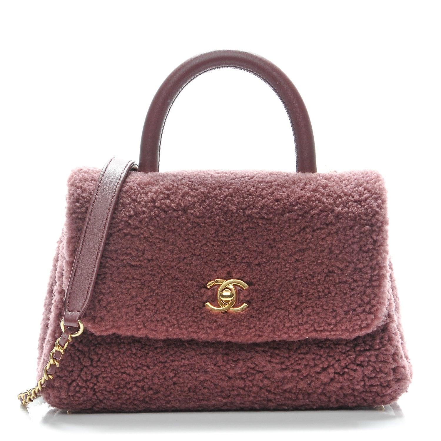CHANEL COCO HANDLE MOUTON 2WAY HANDBAG