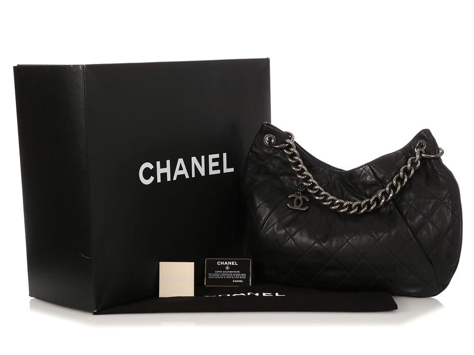 CHANEL COCO PLEATS QUILTED CALFSKIN LARGE HOBO BAG