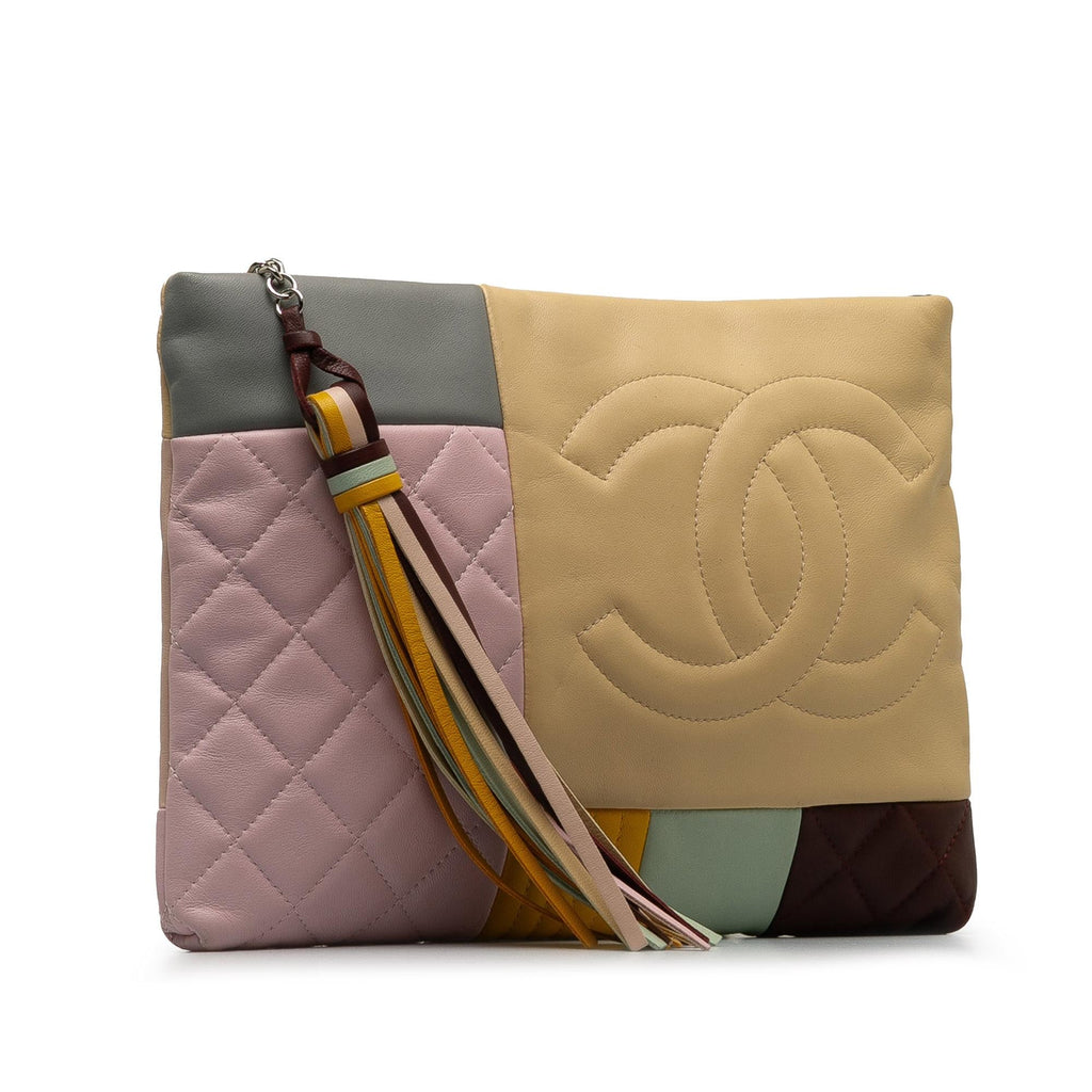 Chanel Colorblock Patchwork O Case Clutch (SHG-kDtgpS)