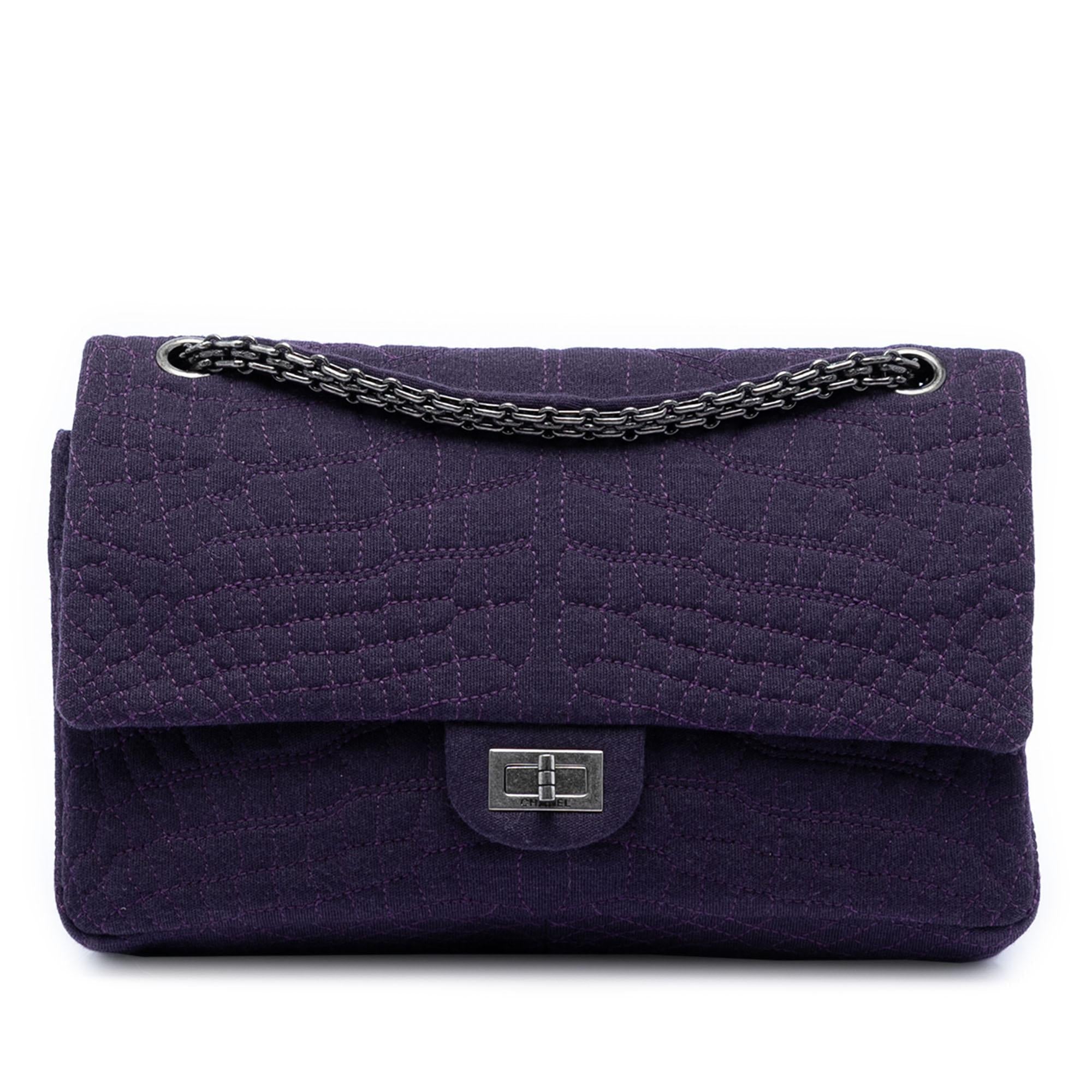 Chanel Croc Quilted Jersey Reissue 2.55 Double Flap 226