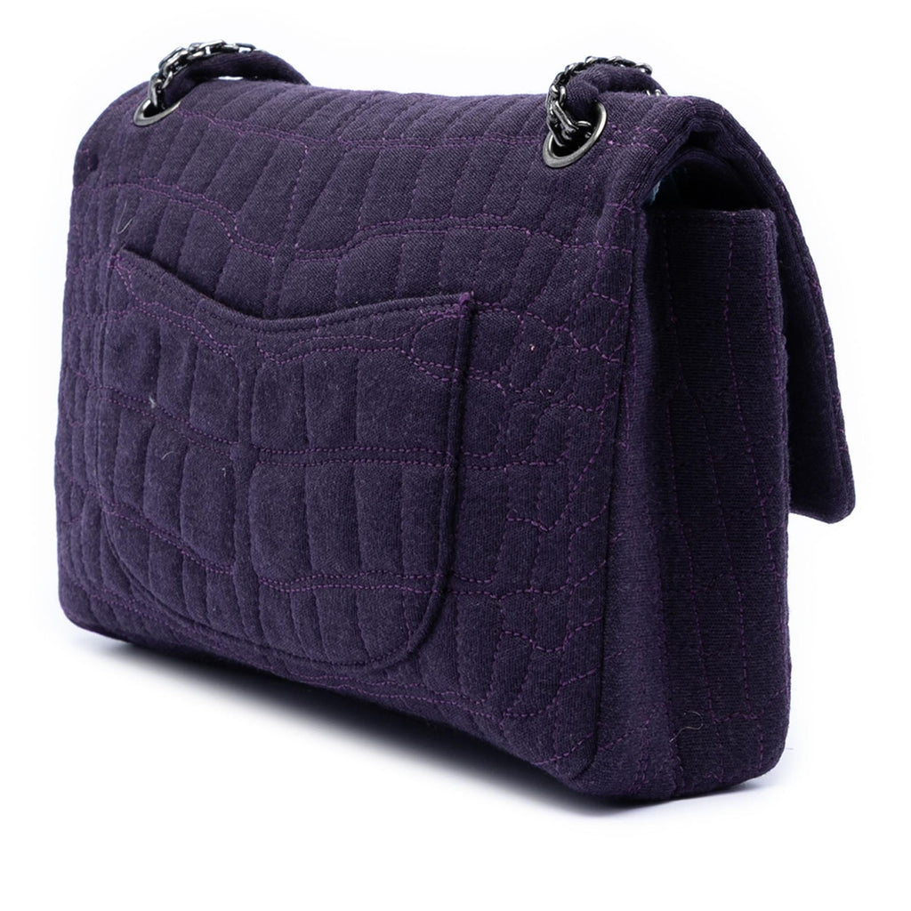Chanel Croc Quilted Jersey Reissue 2.55 Double Flap 226
