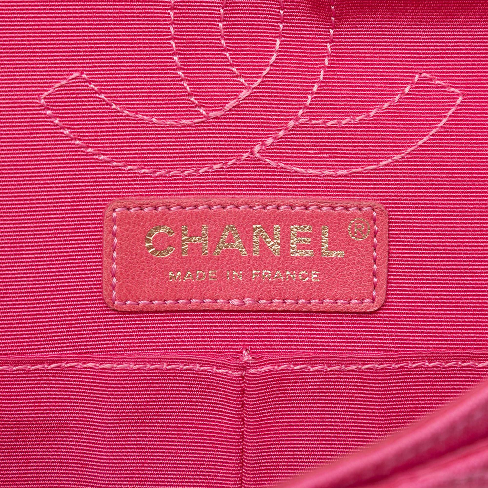 Chanel Croc Quilted Jersey Reissue 2.55 East West Double Flap