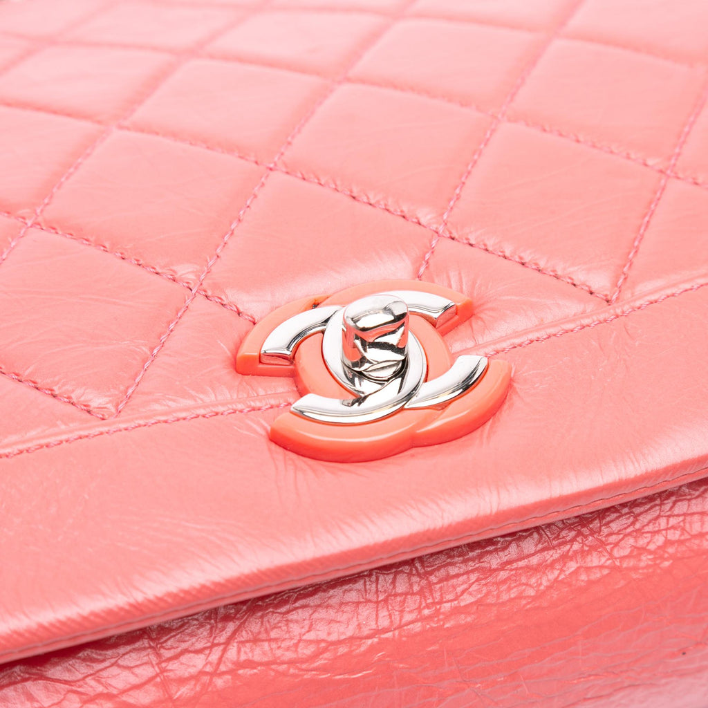 Chanel Crumpled Calfskin Bi Quilted Vintage Full Flap