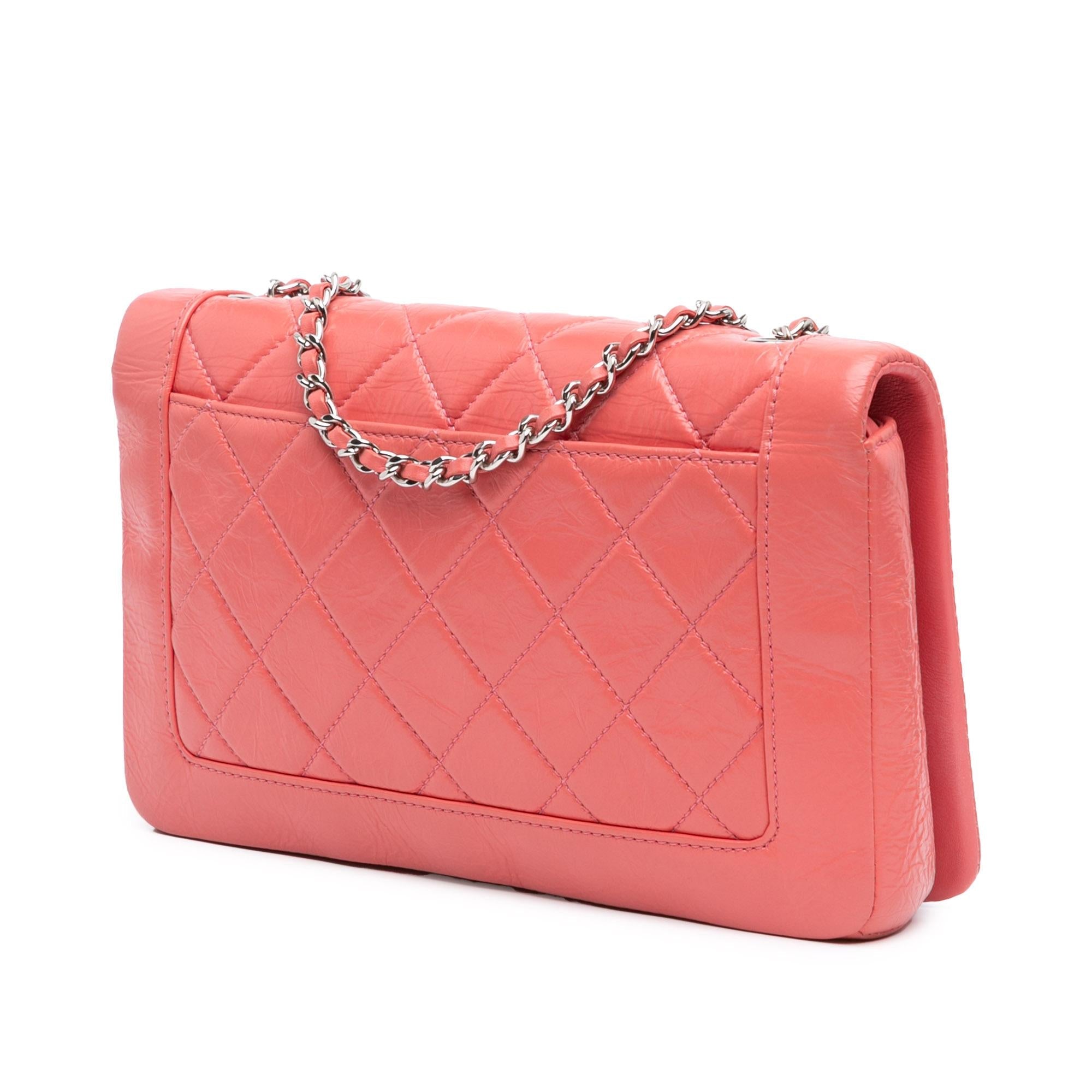 Chanel Crumpled Calfskin Bi Quilted Vintage Full Flap