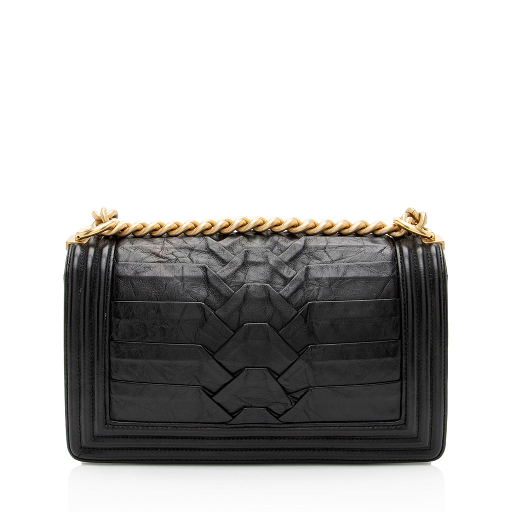 Chanel Crumpled Calfskin Old Medium Boy Bag