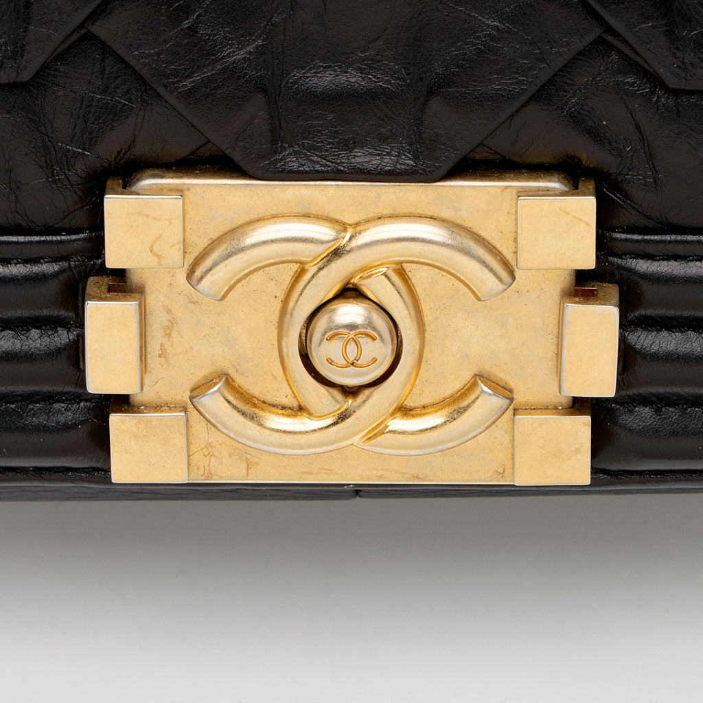 Chanel Crumpled Calfskin Old Medium Boy Bag