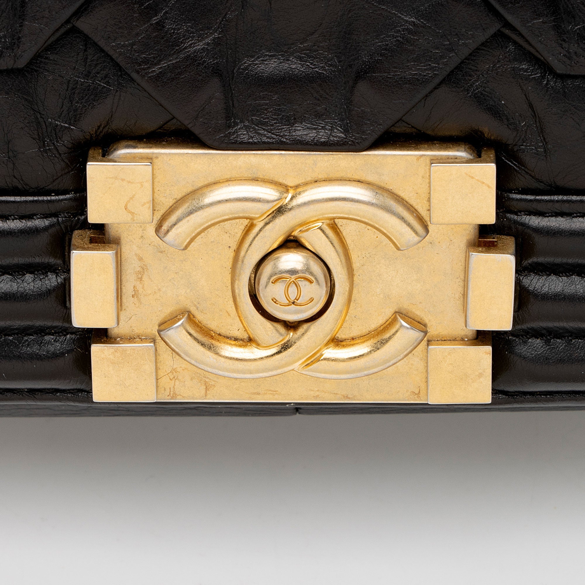 Chanel Crumpled Calfskin Old Medium Boy Bag