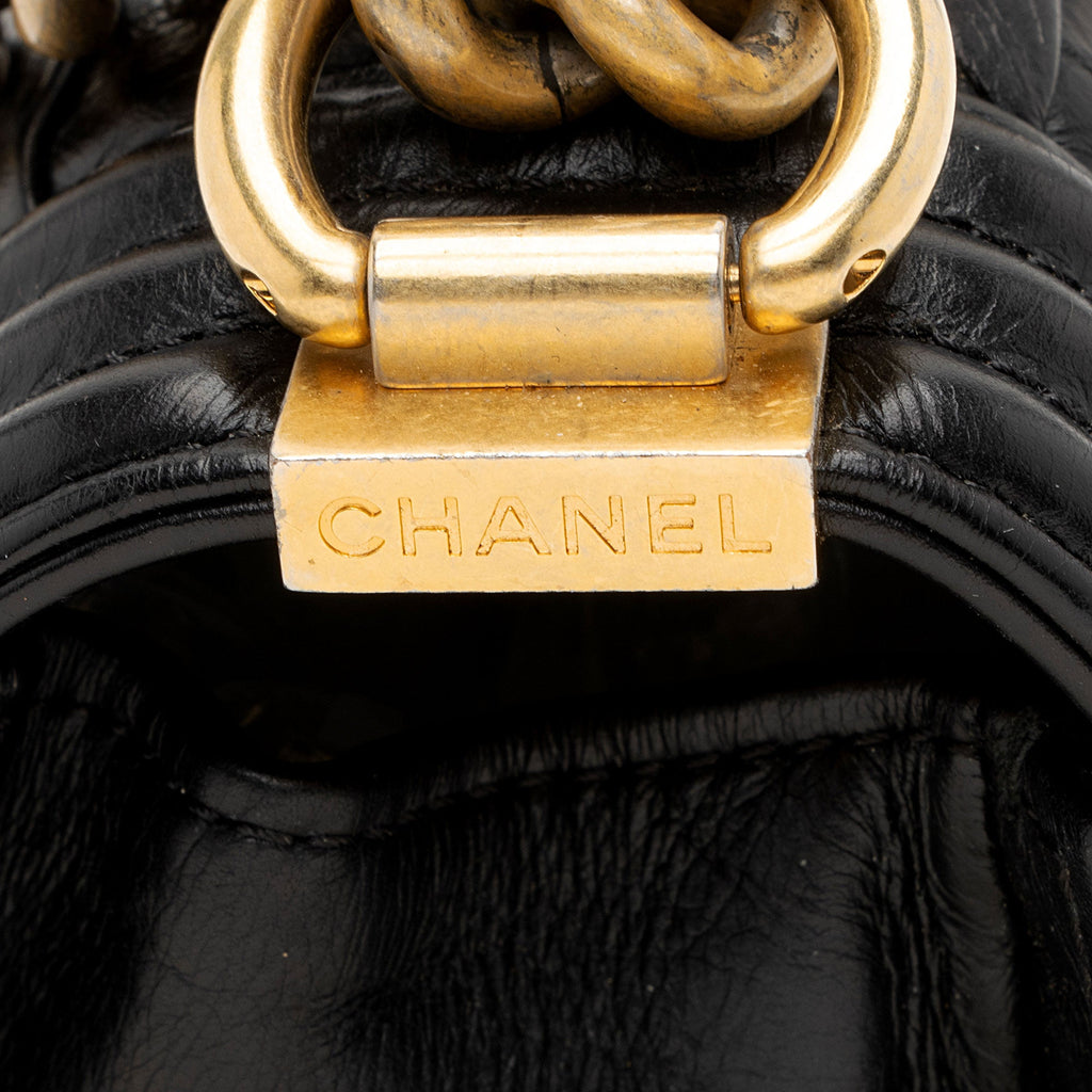 Chanel Crumpled Calfskin Old Medium Boy Bag