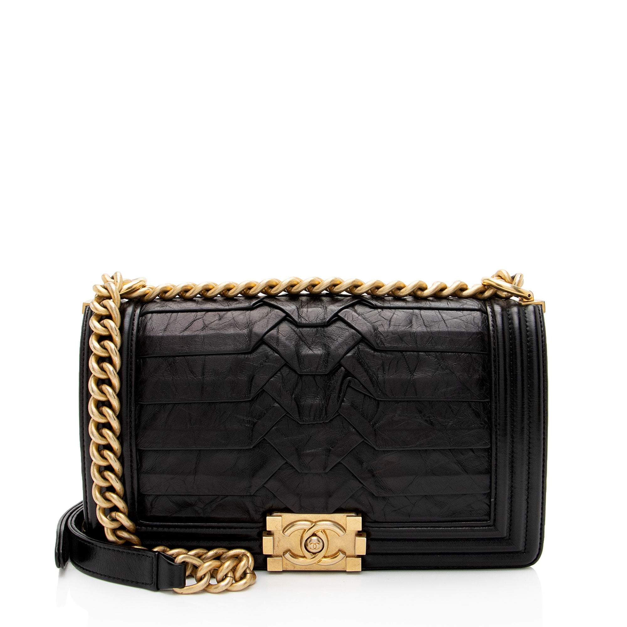 Chanel Crumpled Calfskin Old Medium Boy Bag
