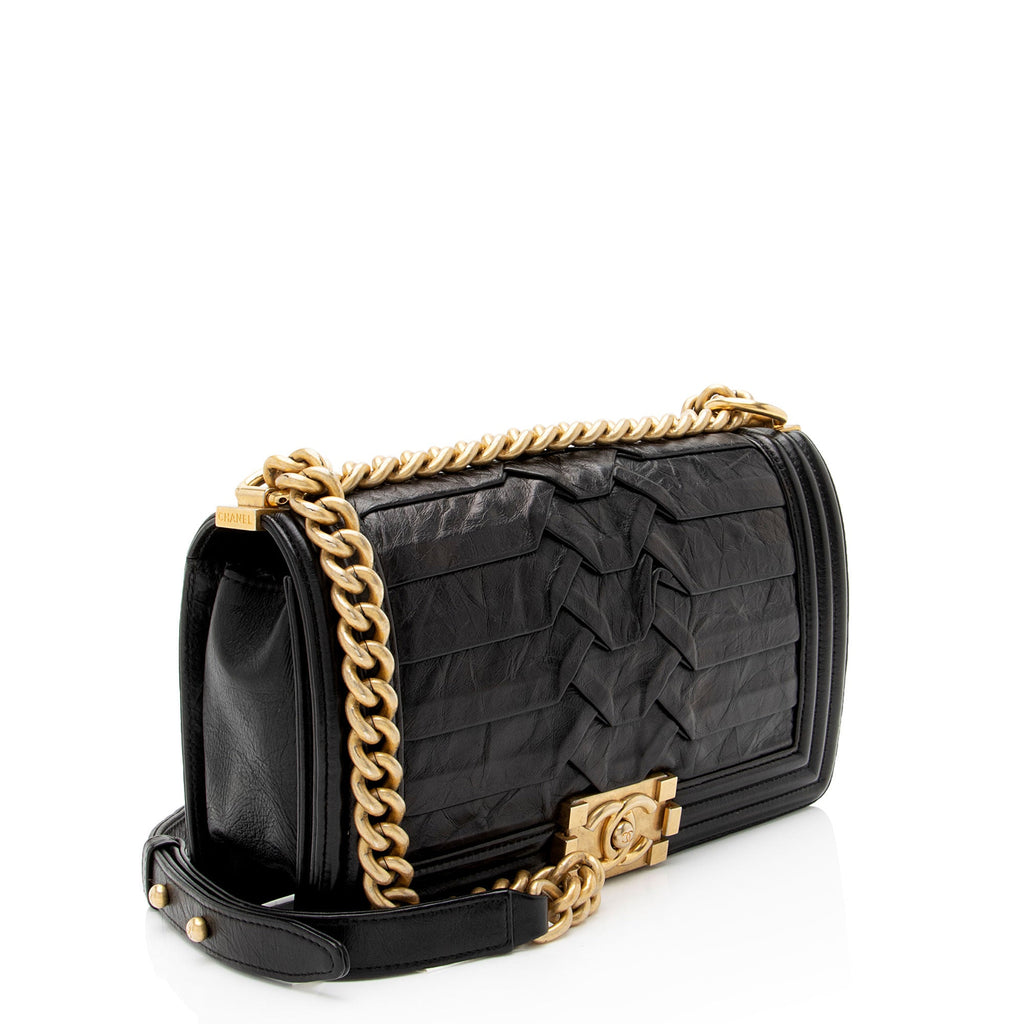 Chanel Crumpled Calfskin Old Medium Boy Bag