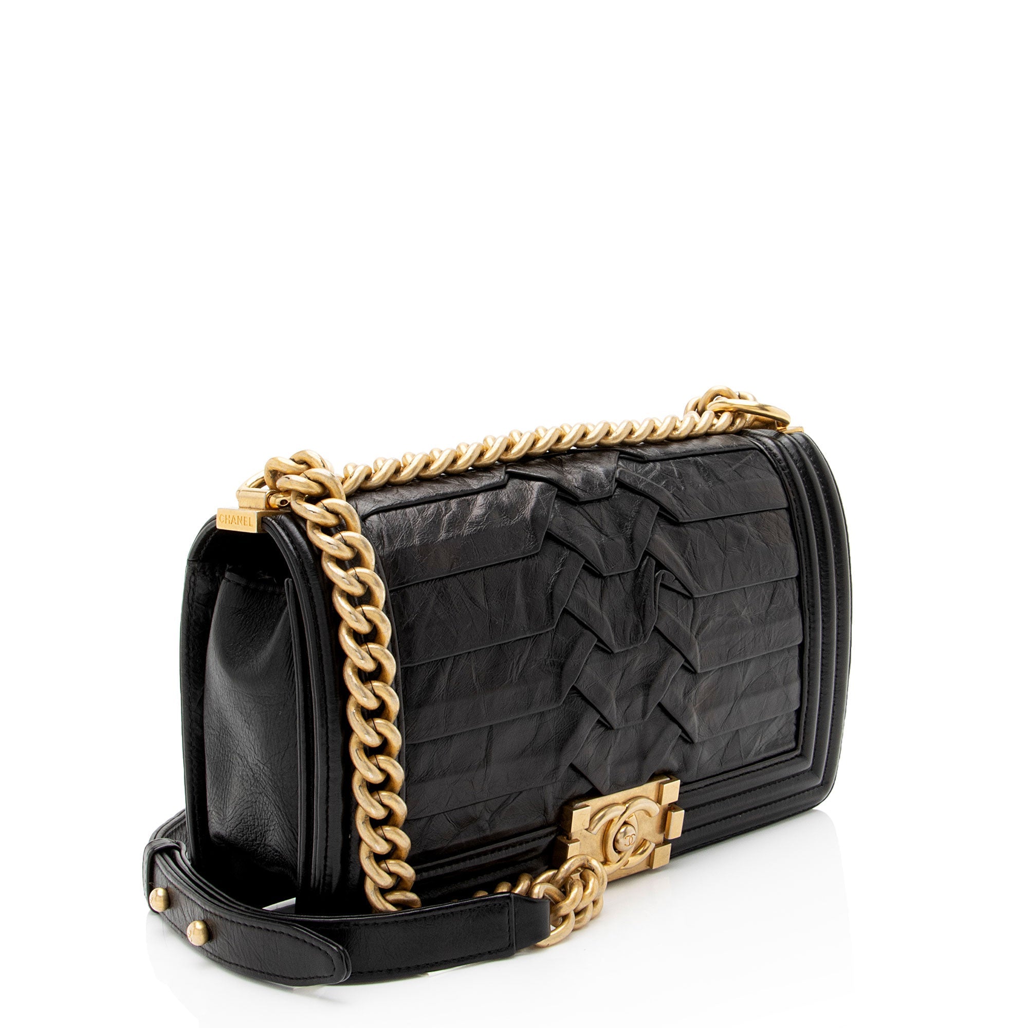Chanel Crumpled Calfskin Old Medium Boy Bag