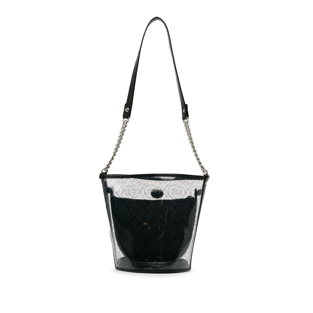 Chanel Crumpled Calfskin PVC Camellia Bucket (SHG-ZnYJAw)