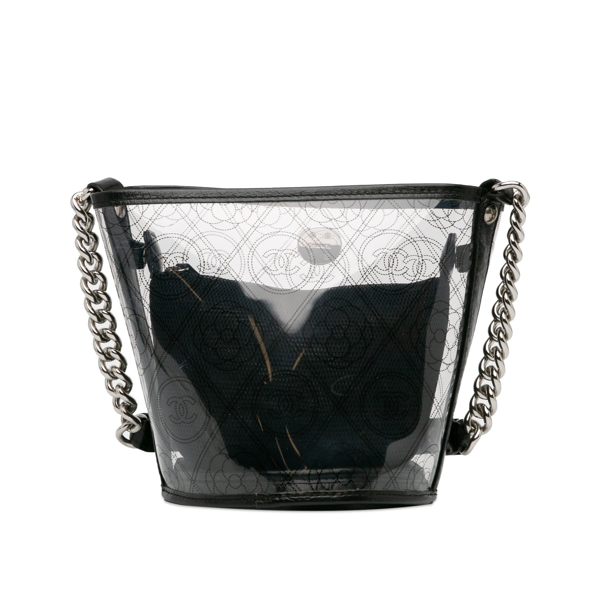 Chanel Crumpled Calfskin PVC Camellia Bucket (SHG-MQacNp)