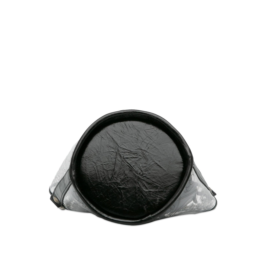 Chanel Crumpled Calfskin PVC Camellia Bucket